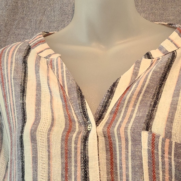 Cato Sportswear Button Up, V-Neck Tunic Spring Awake-Ivory Breeze (22/24) NWT - Picture 3 of 13